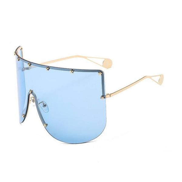 Elaiza Oversized Sunglasses - Gold Blue - Gold Blue