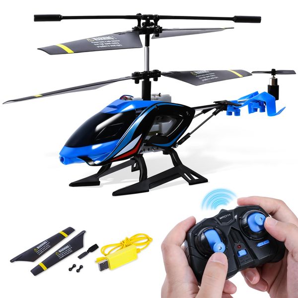 A ALPHA RC Helicopter, 2.4G Remote Control Helicopter with LED Lights, Sky Rover Vigilante, Indoor Outdoor Remote Control Helicopter Toy for 8 9 10 11 12+ Year Old Boys Gifts, Blue