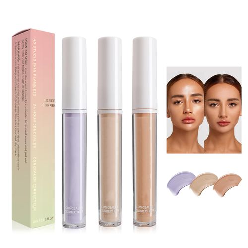 Correttore Per Il Viso, Correttore Liquido, Full-Coverage Concealer, Correttore Viso Leggero, Correttore Liquido In Stick, Idrata La Pelle E Copre Le Imperfezioni (02#+05#+06#)