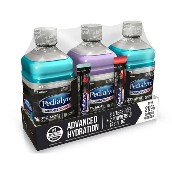 Pedialyte AdvancedCare Plus Electrolyte Solution (3 - 1 Liter Bottles & 2 Powder