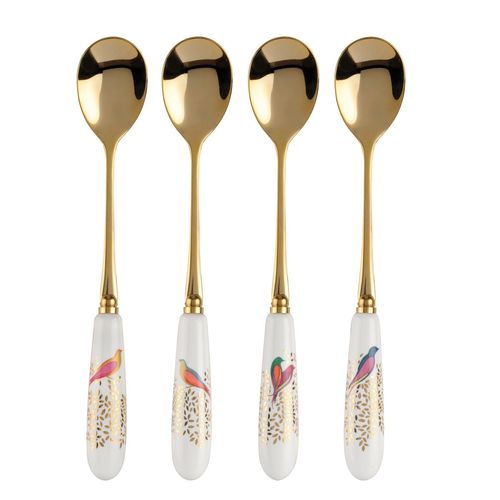 Portmeirion Home & Gifts SMC1101-XG Chelsea Tea Spoons Set of 4, Ceramic, Multi-Colour, 15cm