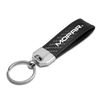 Black Leather & Carbon Fiber Key Chain Black Stitching - Mopar