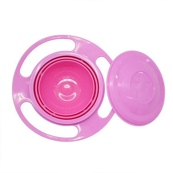 Excras Baby Gyro Bowl 360° Rotation Spill Resistant Gyroscopic Bowl with Lid Toy Tableware for Kids Toddlers