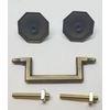 SMALL ANTIQUE BRASS 2.5" Centers Colonial Revival Drawer Pull Square Handles Hex