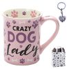 Dog Lady Coffee Mug, Paw Print Keychain & Bag - Bundle Set