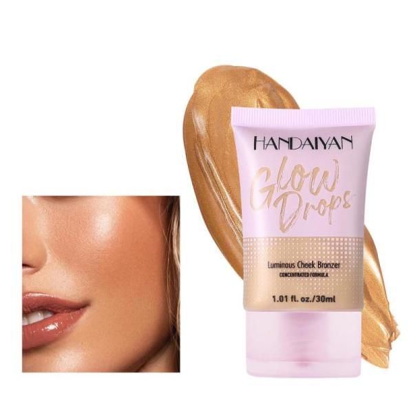 Easilydays Face Tanning Foundation Waterproof Moisturizing Liquid Body Fake Tan Cream Luminous Cheek Bronzer Glow