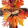 22" Fall Cross Blessings Hanging Decoration, Iron Frame with Grapevine