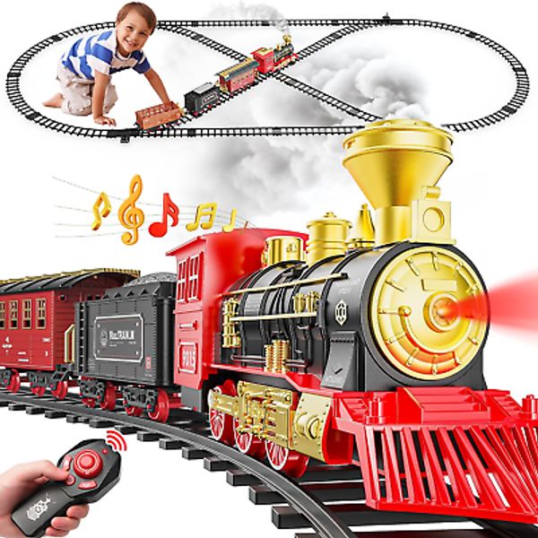 Train Set, Remote Control Train Toys with Luxury Tracks, Christmas Train Sets fo