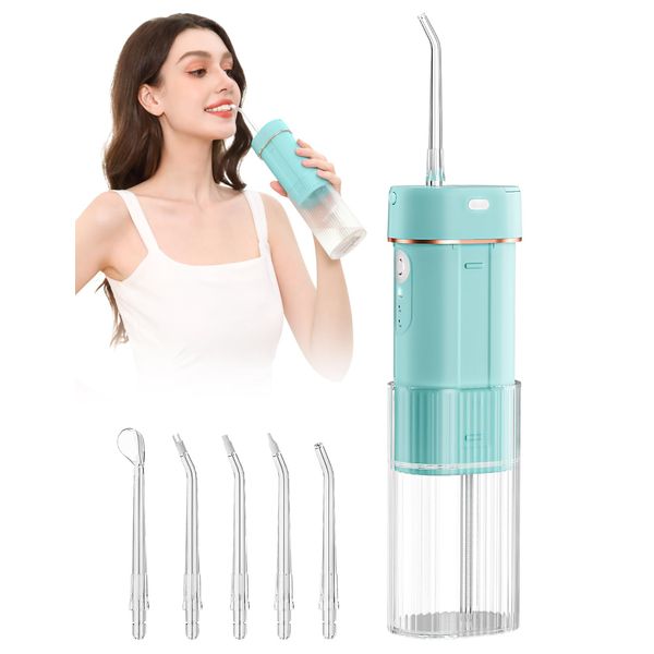 CARER BEAUTY professionelle Munddusche für unterwegs mit 3 Modi und 6 Düsen IPX7 Munddusche kabellos Water Flosser für Zuhause/Reisen Schützen Sie Ihre Mundgesundheit