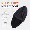 Shower Cap for Men Black Bath Cap, Reversible Large Waterproof Adjustable Shower Caps Terry Lining & Elastic Band Stretch Hem Hair Hat