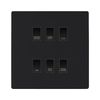 BG Evolve Matt Black Custom Appliance Grid Switch 6 Gang Screwless