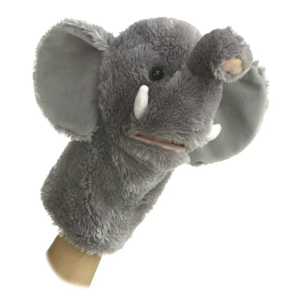 Aurora® Interactive Hand Puppet Elephant Stuffed Animal - Storytelling Adventures - Playful Learning - Gray 10 Inches