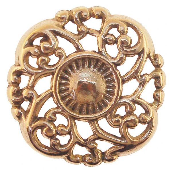 NOS 1.25" Victorian Brass Knob BM-1292PB