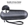 Enerfort Hard EVA Razor Travel Case Compatible with Gillette Men's Razor - Mesh Pocket for 2 Razor Blades + Lightweight Carrying Handle + Durable Zipper (Only Case) (Black)