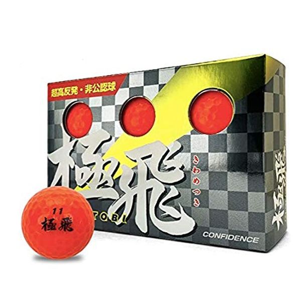 CONFIDENCE Golf Balls, Golf Balls, Extreme Flight, 6 Pack, Orange