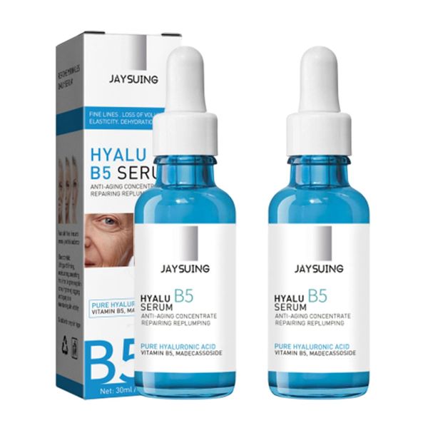 2 Stück Hyalu B5 Serum gegen feine Linien und Falten, Vitamin B5 & Pure Hyaluronic Acid Serum Gesicht, Anti Aging Serum Anti Falten, Gesichtsstraffung (2pcs)