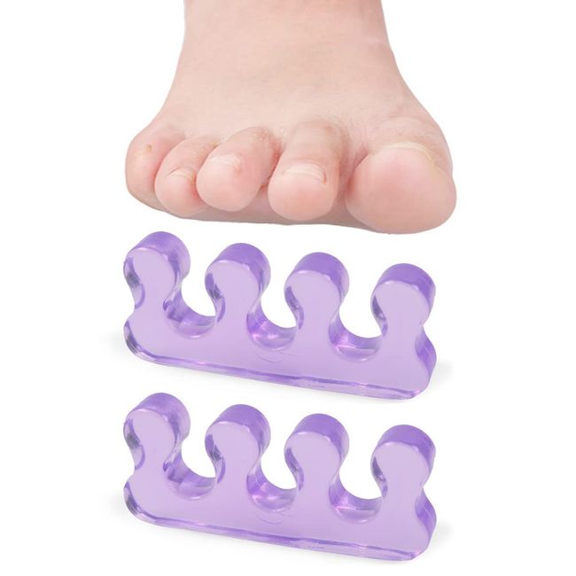 LIUJZZJ Silikon Zehentrenner für Pediküre Zehenkorrektur Hallux Valgus Schiene Ballenschutz(Violett)