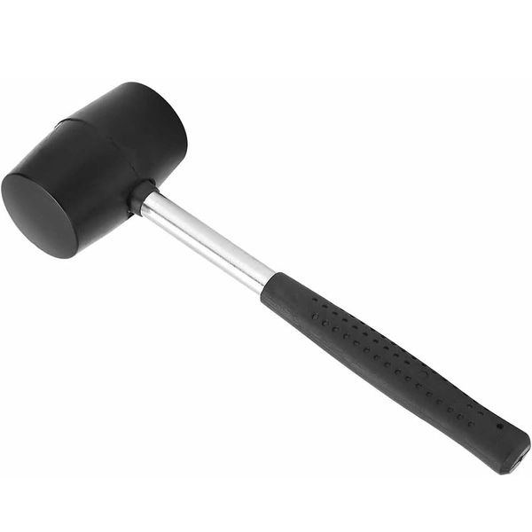 Rubber Mallet Rubber Hammer 300g/500g Stainless Steel Tube Rubber Handle DIY Hand Tools (300, Grams)