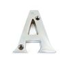 House Flat Letter A - Alphabet - 50mm (2") - Satin Chrome