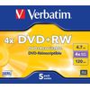 Verbatim DVD+RW 4X, 4.7GB Branded Matt Silver,5 Pack, 43229
