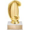 6" Surf Board with Waves Award with White Luxury Base