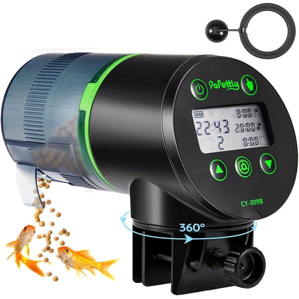 Auto Fish Food Dispenser with Timer and Feeding Ring