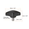 sourcing map 4pcs Tee Wing Knobs Thumb Screws M6 x 10mm Standard Male Thread Plastic T Knobs Handles Hand Clamping Thumbscrew, Black