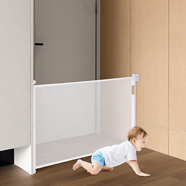 Retractable Gate Extra Tall Baby Gate Rectangular Retractable Pet Gate 140*86cm