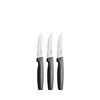 Fiskars Steak Knife Set, 3 Pieces, Functional Shape, Stainless Steel/Plastic, Black, 1057564