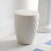 Addis 518030 Diamond Style Round Swing Lid Bathroom Bin, White