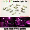 For 2011-2018 Toyota Sienna PINK Interior LED Light Replacement Kit 15 Bulbs