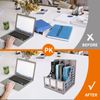 Eagle Magazine File Book Holder, Desktop Document Divider Organizer, 3-Compartment, Plastic (Grey)