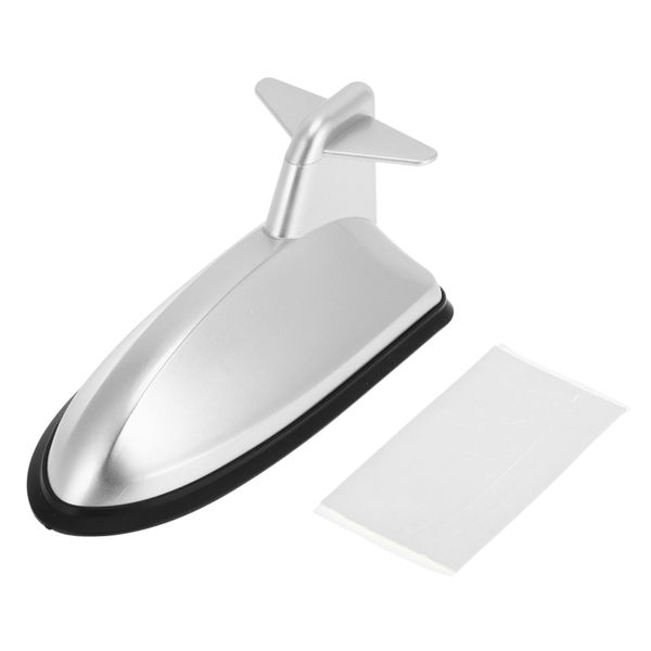 RATCHROLL Tail Fin Designed Antenna Car Signal Antenna ABS Material Silver Tone 1 Pc