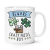 Beware Crazy Puzzle Boy 10oz Mug Cup