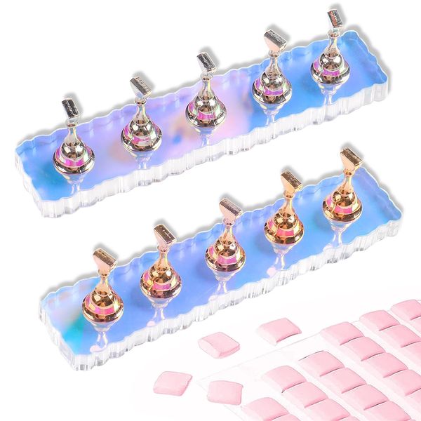 Nail Stand Set for Painting & Display Reusable Sticky Putty & Magnetic Tools