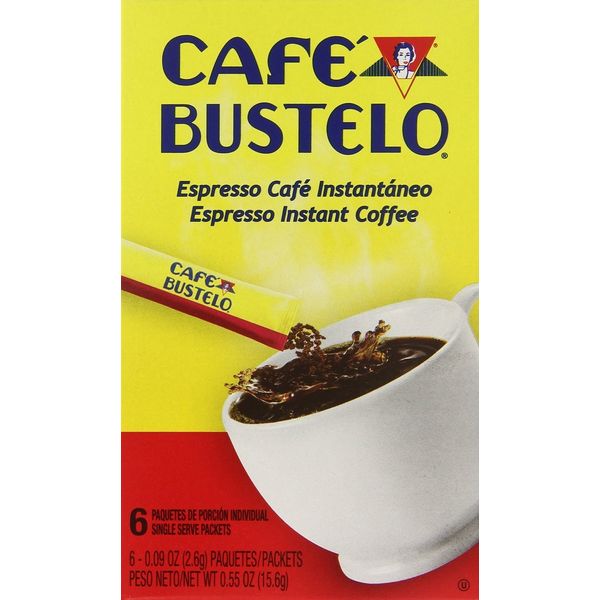 Cafe Bustelo Instant Espresso Coffee Single Serve Packets 6 Count (Pack of 4)