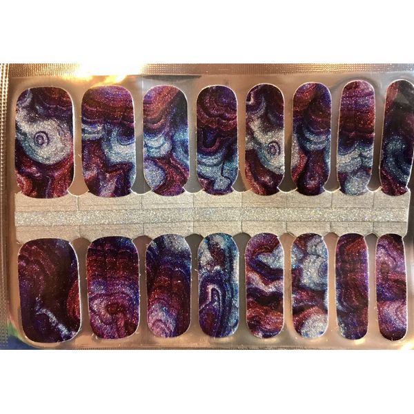 Color Nail Polish Strips, 16ct  Swirled. Read Description Below