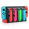Charging Dock Compatible with Switch Joycons Controller, Switch Controller Charger Dock Station for 4pcs JoyCon Charger with Lamppost LED Indication