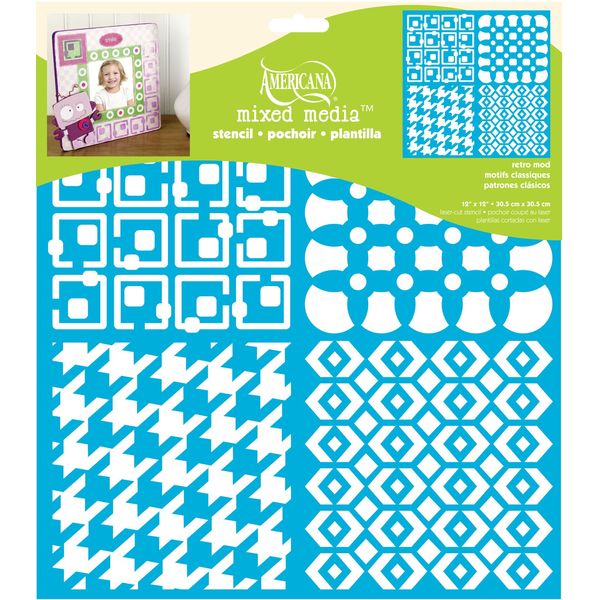 Americana Decor Retro Mod, Blue, 31 x 31 x 0.3 cm