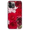 Mac Harrier iPhone 15Pro Hard Case Flower Rose - Red Pattern Clear Smartphone Case