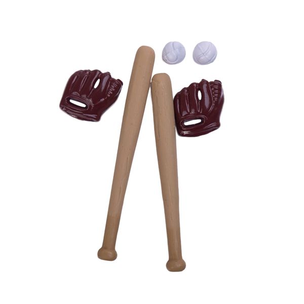 Neakomuki Dollhouse Accessories Miniatures Sports Baseball Bat, Glove and Ball Set for Mini Dollhouse Kitchen Fairy Garden Cake Topper Landscape Craft Project Decoration (Baseball bat)