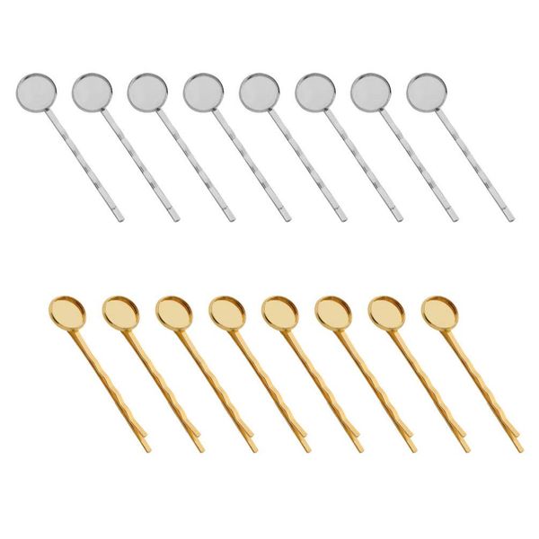 Bobby Pin Jewelry Tray Jewelry Tray 40PCS DIY Round Tray Hair Clips No- Metal Bobby Hair Clips Snap for Hair Accessories（Mixed coloring） Metal Serving Tray Metal Hair Clips Jewelry Tray