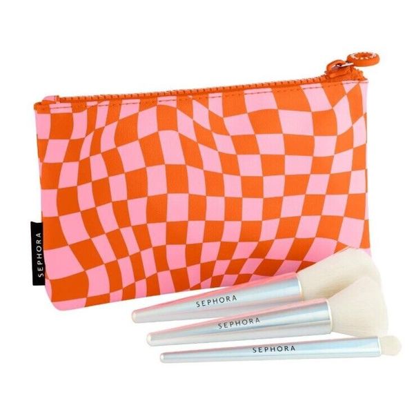 New SEPHORA Mini Face and Eye Brush Set - 3 Brushes