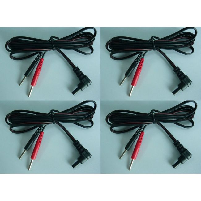 4 TENS Unit Lead Wires with Pin Connectors, 45" 4 ea (2Pair) SAME DAY SHIPPING