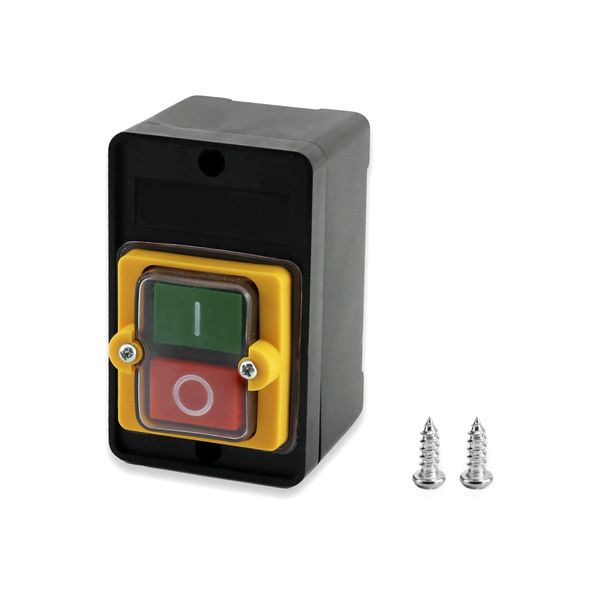 QWORK® Push Button Switch 10A 220V/380V for Cutting Machine Bench Drill Switch, On/Off Buttons Covered with Transparent Waterproof Cap