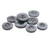 Marbled 4 Hole Buttons Grey/Black 18mm (6)