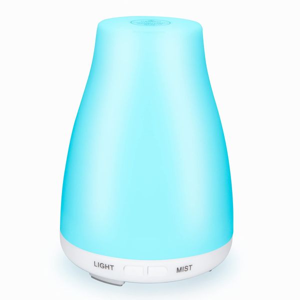 100ML Essential Oil Diffuser, Ultrasonic Cool Mist Aromatherapy Scented Oil Diffusers Humidifier, Waterless Auto-Off and 7 LED Light Colors for Bedroom, Yoga, SPA, Baby