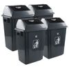 Idotry 13 Gallon Trash Can Plastic Kitchen Garbage Bin w/ Swing-Top, 4Packs Gray