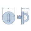 8MM Stainless Steel Round Eye Plate with M10 Screw Thread & Nut