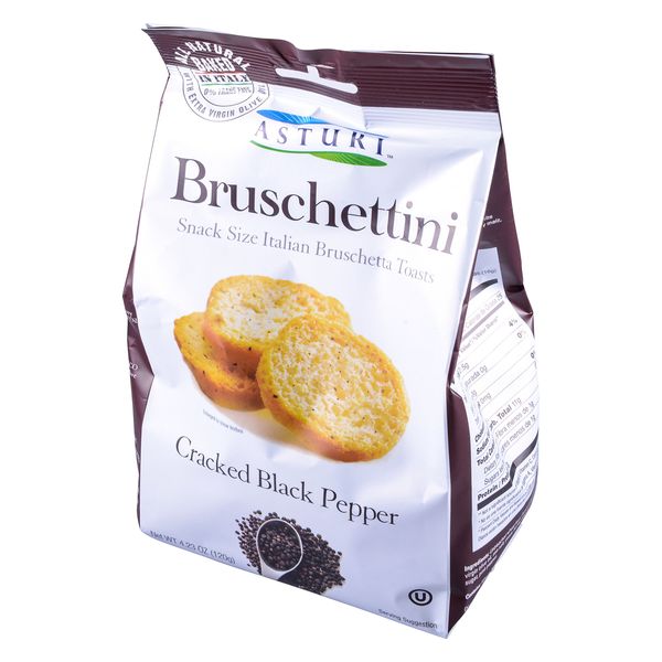 Asturi Bruschettini, Cracked Black Pepper, 4.23 Ounce